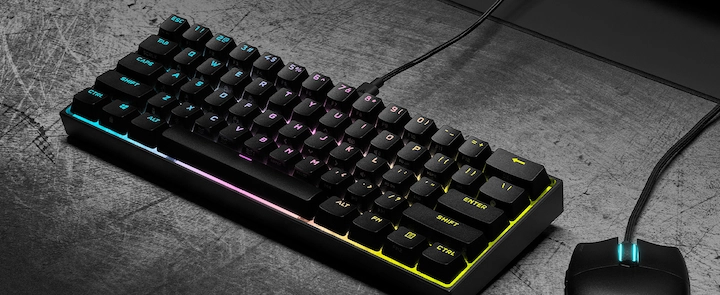 Imagen del teclado Corsair K65 RGB Mini