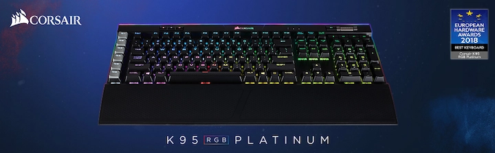 Imagen del teclado mecánico para programar Corsair K95 RGB Platinum XT