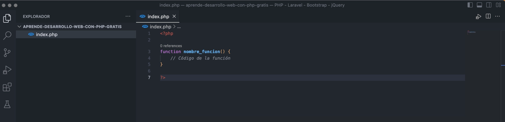 Creación de una Función en PHP