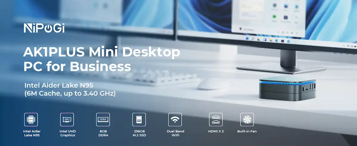 Ver Ficha del Producto NiPoGi AK1 Plus Mini PC - Intel Alder Lake-N95
